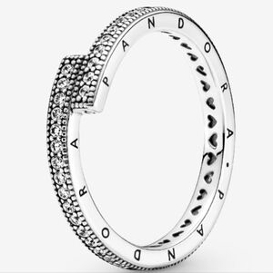 NWT - Pandora Sparkling Overlapping Ring - Sterling Silver w/Dustbag